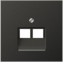 Лицевая панель Jung LS990 metal для 2-м. розетки RJ11/RJ45 антрацит картинка